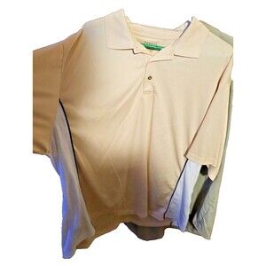 George Men’s Yellow White with black moisture wicking polo shirt, size 2XL 50/52